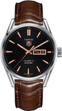 Tag Heuer Carrera Automatic Black Dial Brown Leather Strap Watch for Men - WAR201C.FC6291 Buy Now By Tag Heuer