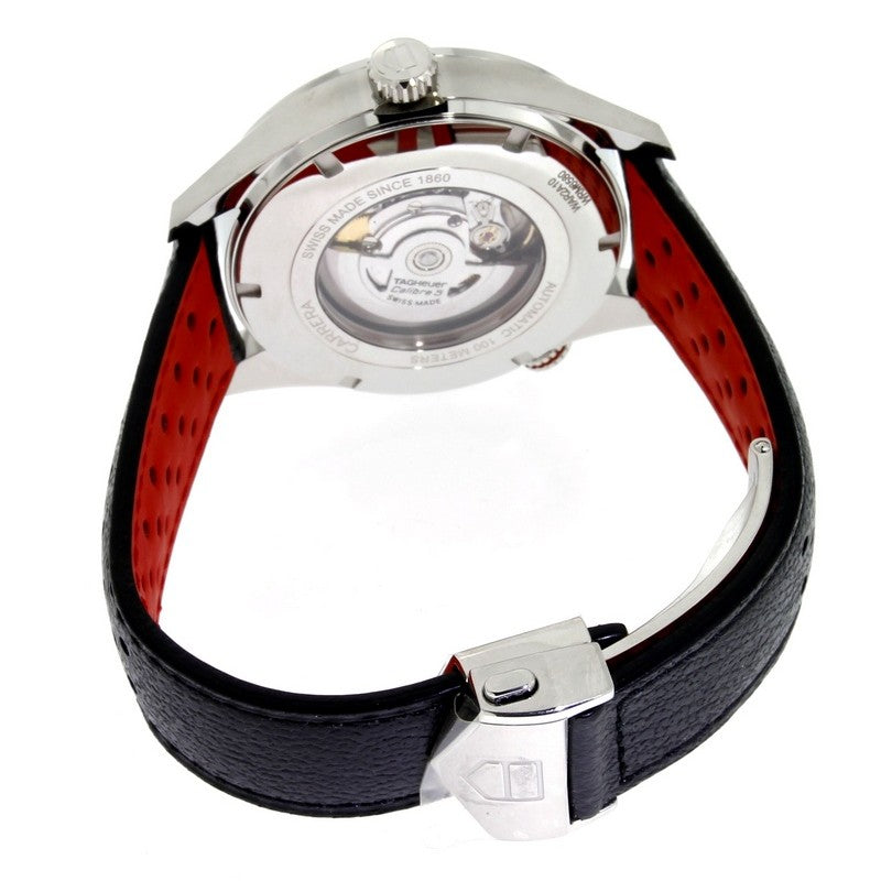 Tag Heuer Carrera Calibre 5 Drive Timer Black Dial Black Leather Strap Watch for Men - WAR2A10.FC6337 Buy Now By Tag Heuer