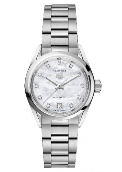 Tag Heuer Carrera Diamonds Mother of Pearl Dial Silver Steel Strap Watch for Women - WBN2412.BA0621 Buy Now By Tag Heuer