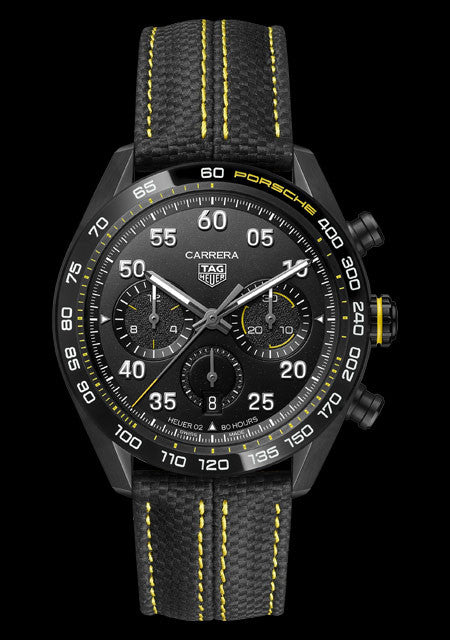 Tag Heuer Carrera x Porsche Automatic Chronograph Black Dial Black Nylon Strap Watch for Men - CBN2A1H.FC6512 Buy Now By Tag Heuer