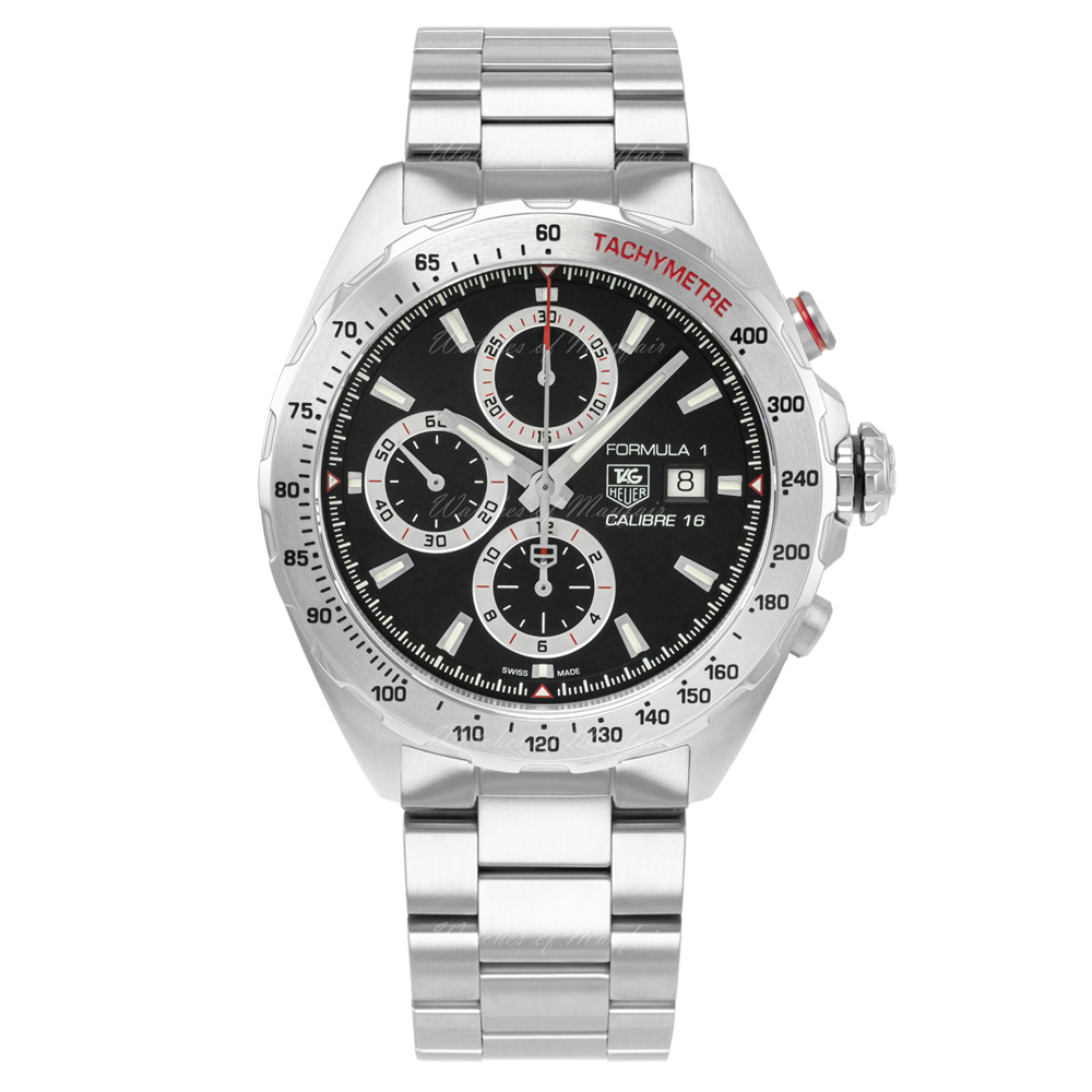 Tag Heuer Formula 1 Calibre 16 Automatic Chronograph Black Dial Silver Steel Strap Watch for Men - CAZ2010.BA0876 Buy Now By Tag Heuer