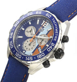 Tag Heuer Formula 1 Gulf Edition Blue Dial Blue Leather Strap Watch for Men - CAZ101N.FC8243 Buy Now By Tag Heuer