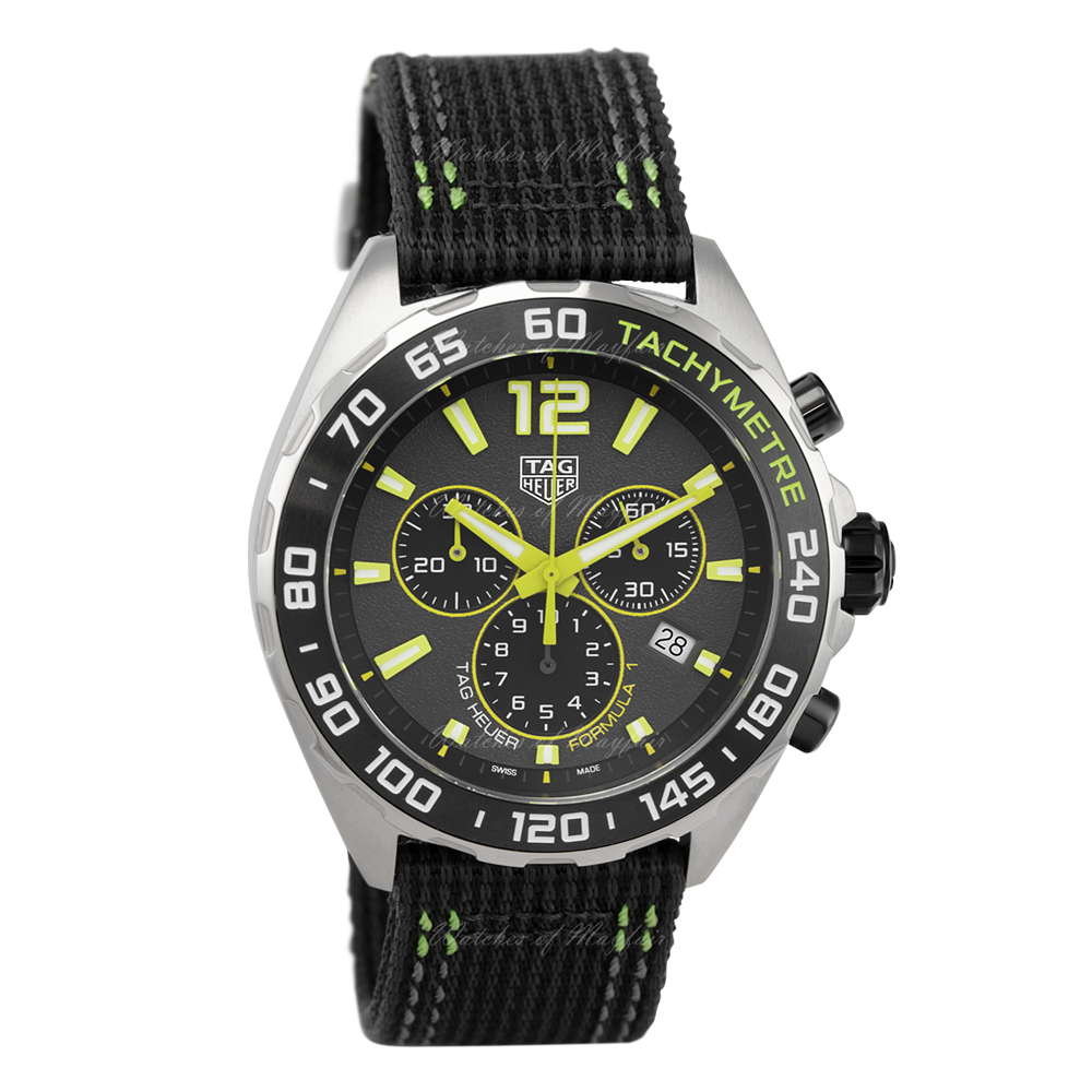 Tag Heuer Formula 1 Chronograph Grey Dial Black Nylon Strap Watch for Men - CAZ101AG.FC8304 Buy Now By Tag Heuer