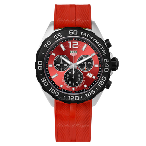 Tag Heuer Formula 1 Chronograph Red Dial Red Rubber Strap Watch for Men - CAZ101AN.FT8055 Buy Now By Tag Heuer