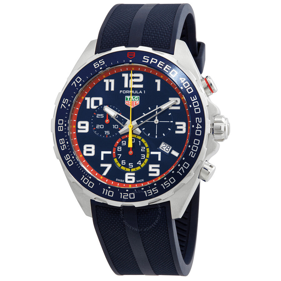 Tag Heuer Formula 1 Red Bull Racing Chronograph Blue Dial Blue Rubber Strap Watch for Men - CAZ101AL.FT8052 Buy Now By Tag Heuer