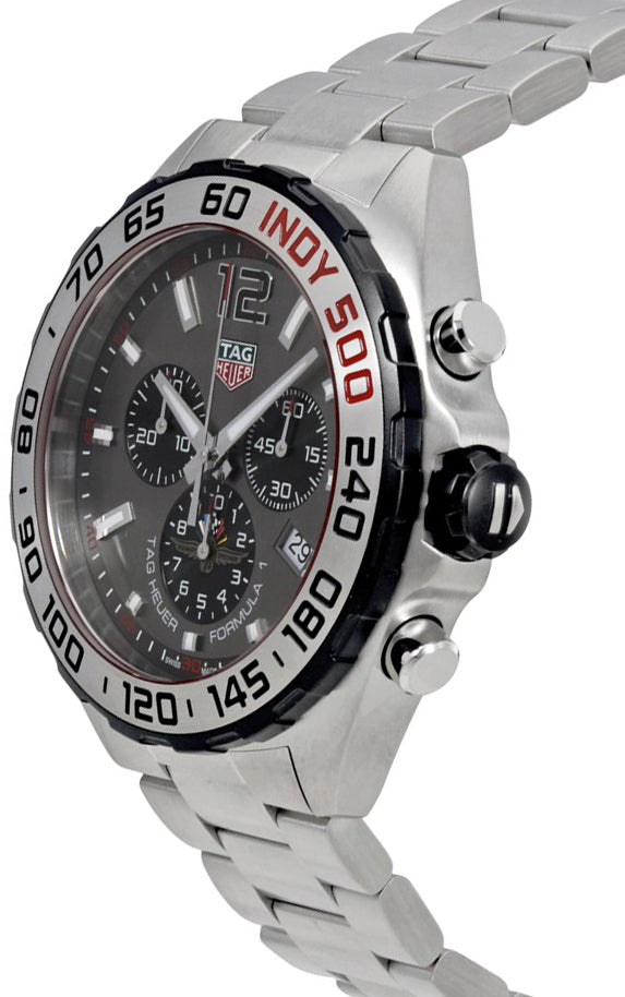 Tag Heuer Formula 1 Chronograph Indy 500 Special Edition Grey Dial Silver Steel Strap Watch for Men - CAZ1016.EB0058 Buy Now By Tag Heuer