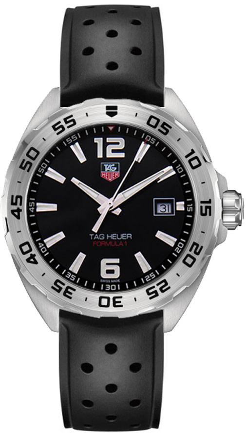 Tag Heuer Formula 1 Quartz Black Dial Black Rubber Strap Watch for Men - WAZ1112.FT8023 Buy Now By Tag Heuer