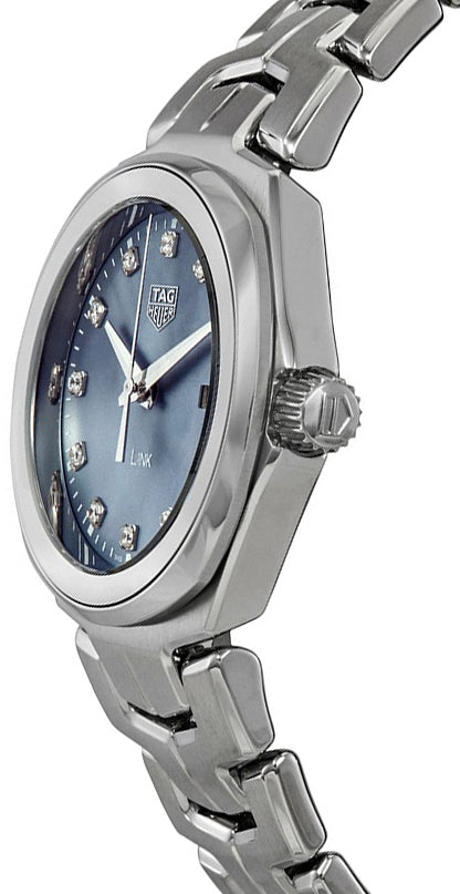 Tag Heuer Link Quartz Diamonds Blue Mother of Pearl Dial Silver Steel Strap Watch for Women - WBC1313.BA0600 Buy Now By Tag Heuer