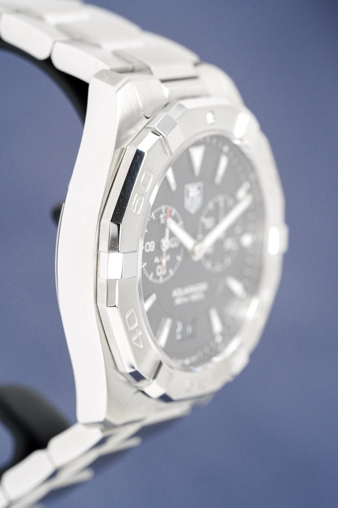 Tag Heuer Aquaracer Quartz Black Dial Silver Steel Strap Watch for Men - WAY111Z.BA0928 Buy Now By Tag Heuer