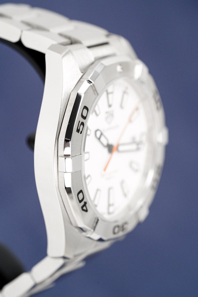 Tag Heuer Aquaracer Quartz 41mm White Dial Silver Steel Strap Watch for Men - WBD1111.BA0928