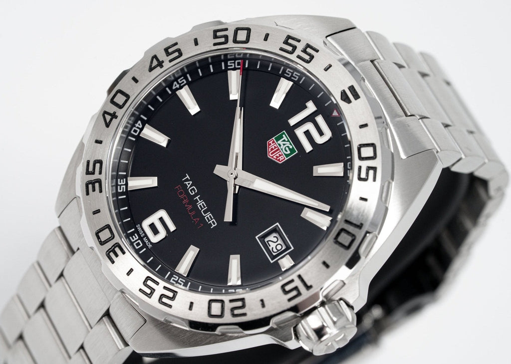 Tag Heuer Formula 1 Stainless Steel 41mm Black Dial Silver Steel Strap Watch for Men - WAZ1112.BA0875