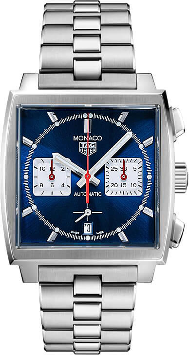 Tag Heuer Monaco Automatic Chronograph Blue Dial Silver Steel Strap Watch for Men - CBL2111.BA0644 Buy Now By Tag Heuer