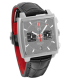 Tag Heuer Monaco Calibre 12 Final Edition Chronograph Grey Dial Black Leather Strap Watch for Men - CAW211J.FC6476 Buy Now By Tag Heuer