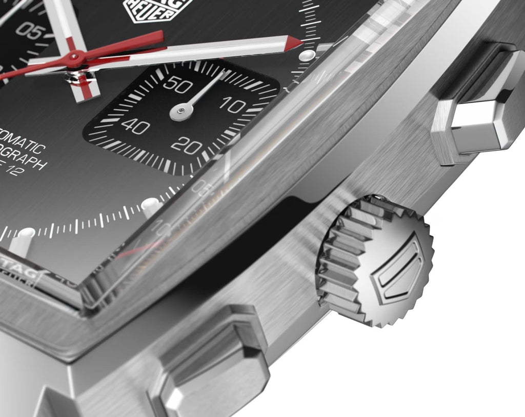 Tag Heuer Monaco Calibre 12 Final Edition Chronograph Grey Dial Black Leather Strap Watch for Men - CAW211J.FC6476 Buy Now By Tag Heuer