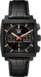 Tag Heuer Monaco Automatic Chronograph Black Dial Black Leather Strap Watch for Men - CBL2180.FC6497 Buy Now By Tag Heuer