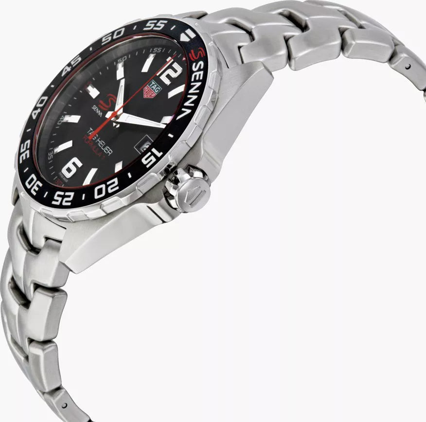 Tag Heuer Formula 1 Senna Limited Edition Black Dial Silver Steel Strap Watch for Men - WAZ1012.BA0883 Buy Now By Tag Heuer