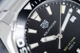Tag Heuer Aquaracer Quartz Black Dial Silver Steel Strap Watch for Men - WAY101A.BA0746