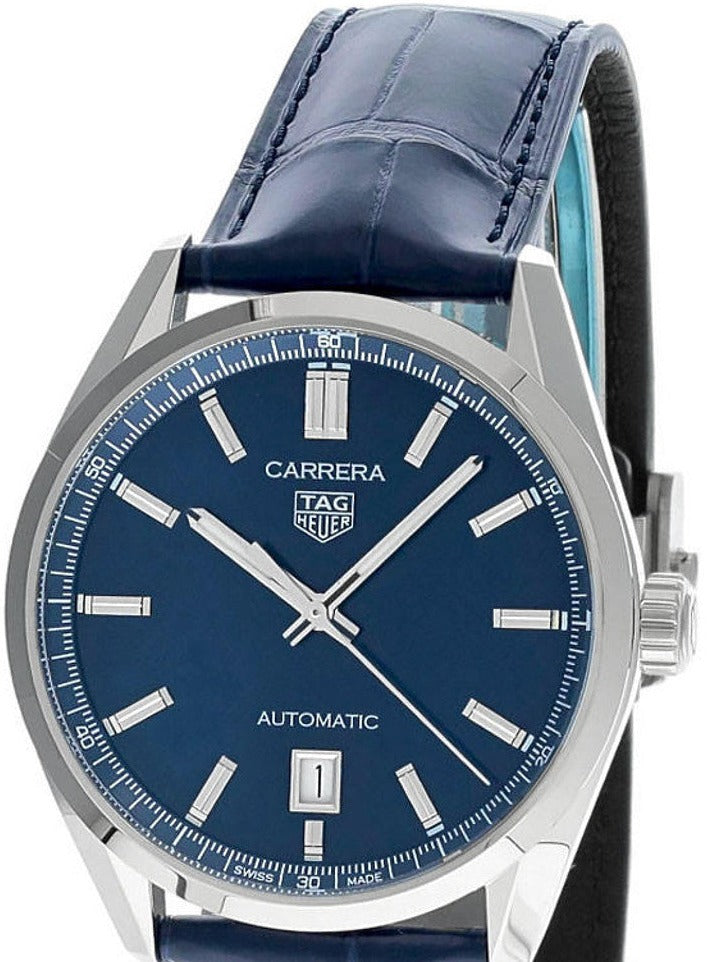 Tag Heuer Carrera Date Blue Dial Blue Leather Strap Watch for Men - WBN2112.FC6504 Buy Now By Tag Heuer