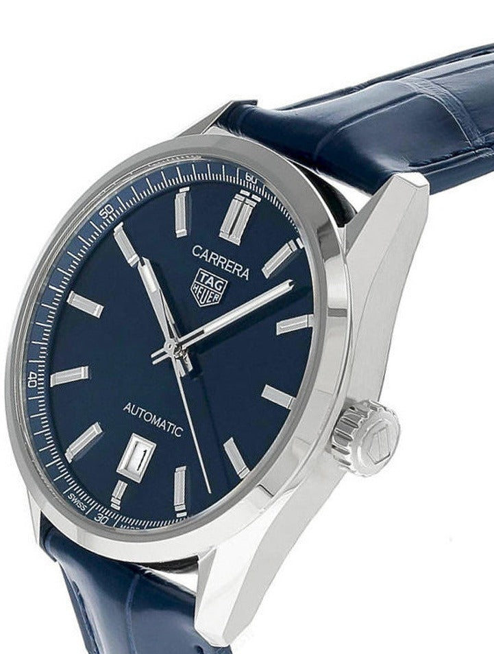 Tag Heuer Carrera Date Blue Dial Blue Leather Strap Watch for Men - WBN2112.FC6504 Buy Now By Tag Heuer