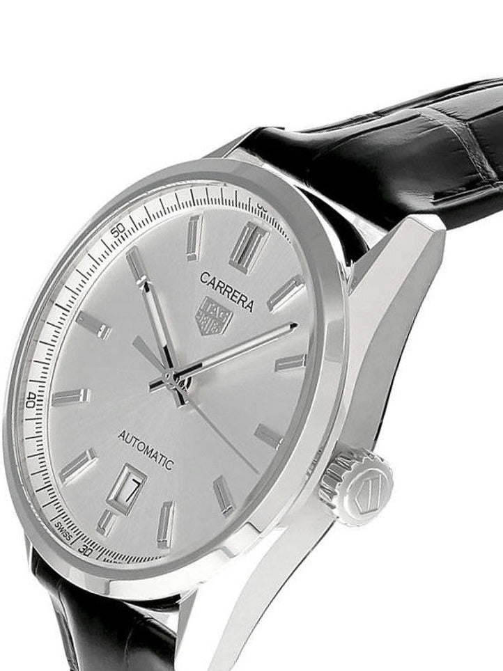 Tag Heuer Carrera Date Silver Dial Black Leather Strap Watch for Men - WBN2111.FC6505 Buy Now By Tag Heuer