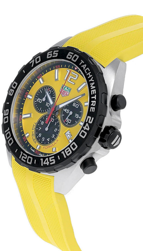 Tag Heuer Formula 1 Chronograph Yellow Dial Yellow Rubber Strap Watch for Men - CAZ101AM.FT8054 Buy Now By Tag Heuer
