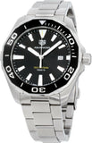 Tag Heuer Aquaracer Quartz Black Dial Silver Steel Strap Watch for Men - WAY101A.BA0746 Buy Now By Tag Heuer