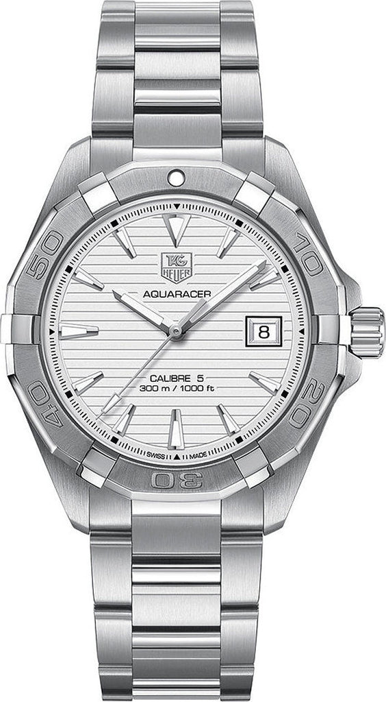 Tag Heuer Aquaracer Automatic White Dial Silver Steel Strap Watch for Men - WAY2111.BA0928 Buy Now By Tag Heuer