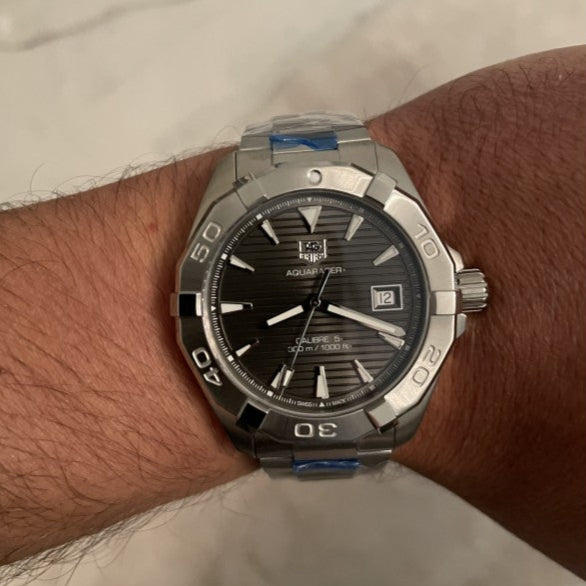 Tag Heuer Aquaracer Automatic Anthracite Grey Dial Silver Steel Strap Watch for Men - WAY2113.BA0928 Buy Now By Tag Heuer