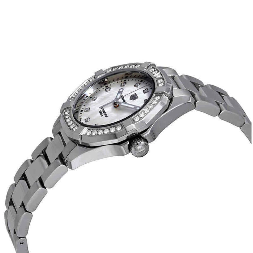 Tag Heuer Aquaracer Diamonds Mother of Pearl White Dial Silver Steel Strap Watch for Women - WBD131C.BA0748 Buy Now By Tag Heuer