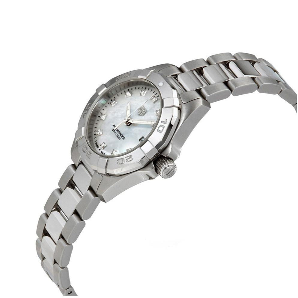 Tag Heuer Aquaracer Diamonds Mother of Pearl Dial Silver Steel Strap Watch for Women - WBD1414.BA0741 Buy Now By Tag Heuer