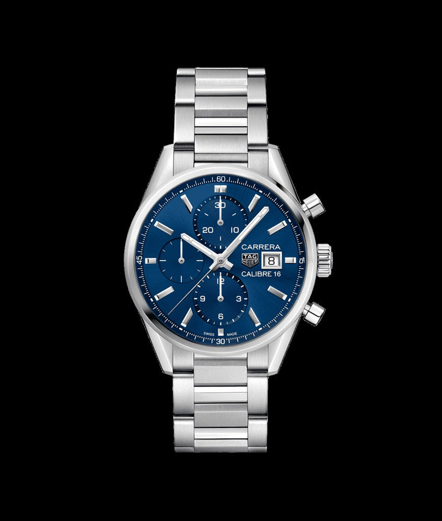 Tag Heuer Carrera Chronograph 41mm Blue Dial Silver Steel Strap Watch for Men - CBK2112.BA0715 Buy Now By Tag Heuer