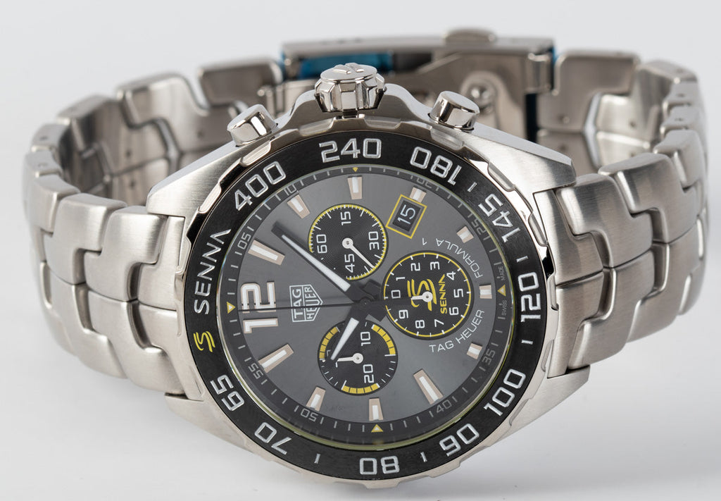 Tag Heuer Formula 1 Ayrton Senna Special Edition Grey Dial Silver Steel Strap Watch for Men - CAZ101AF.BA0637 Buy Now By Tag Heuer