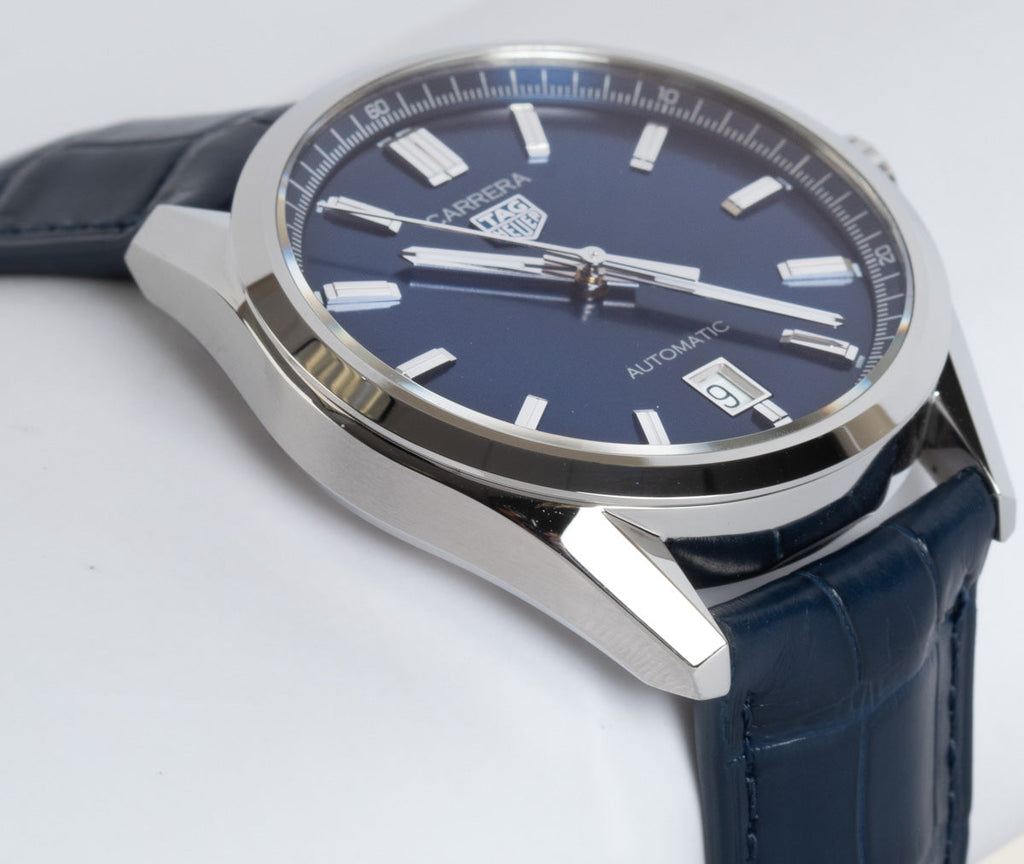 Tag Heuer Carrera Date Blue Dial Blue Leather Strap Watch for Men - WBN2112.FC6504 Buy Now By Tag Heuer