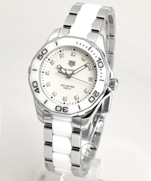 Tag Heuer Aquaracer Diamonds White Dial Two Tone Steel Strap Watch for Women - WAY131D.BA0914 Buy Now By Tag Heuer