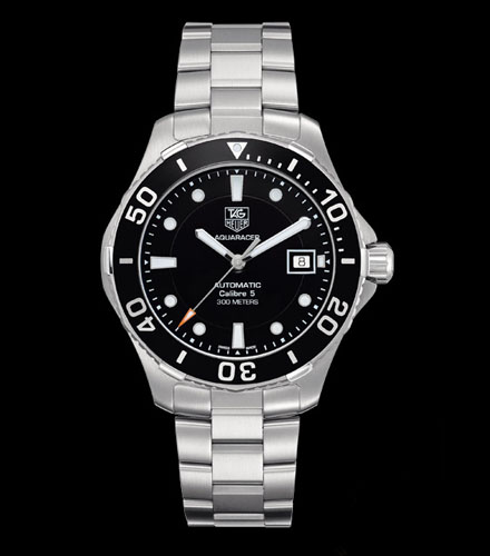 Tag Heuer Aquaracer Automatic Caliber 5 Black Dial Silver Steel Strap Watch for Men - WAN2110.BA0822 Buy Now By Tag Heuer