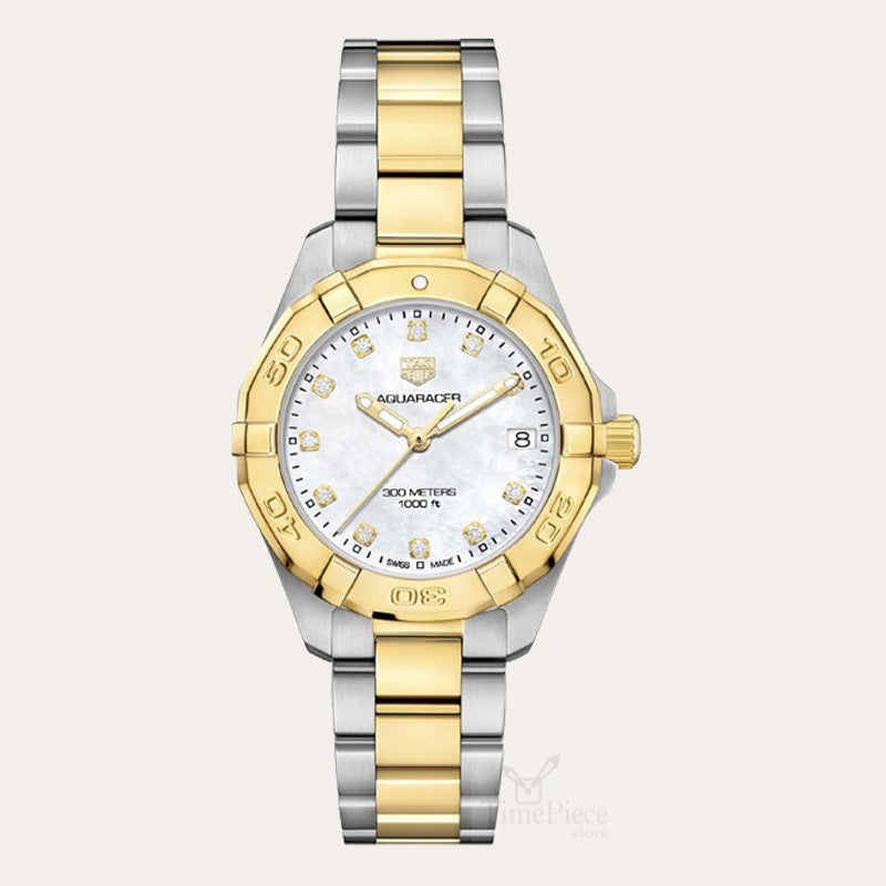Tag Heuer Aquaracer White Mother of Pearl Dial Two Tone Steel Strap Watch for Women - WBD1322.BB0320 Buy Now By Tag Heuer