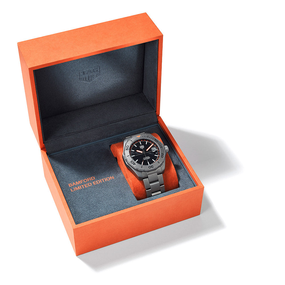 Tag Heuer Aquaracer Calibre 5 Bamford Limited Edition Black Dial Grey Steel Strap Watch for Men - WAY208C.FC6383 Buy Now By Tag Heuer