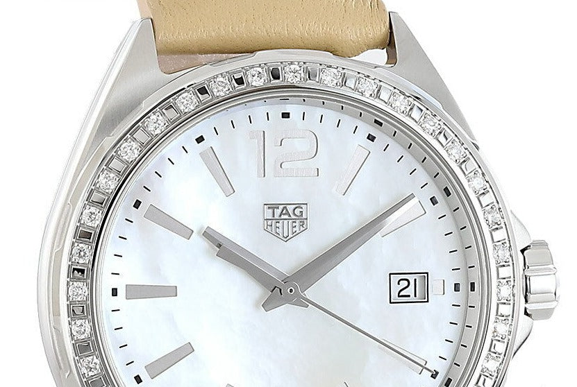 Tag Heuer Formula 1 Quartz Diamonds Mother of Pearl Dial Beige Leather Strap Watch for Women - WBJ131A.FC8254 Buy Now By Tag Heuer
