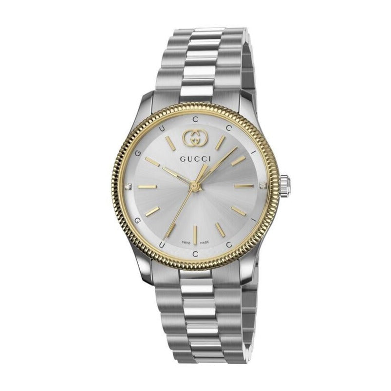 Gucci G Timeless Quartz Silver Dial Two Tone Steel Strap Watch for Women - YA1265063 Buy Now By Gucci