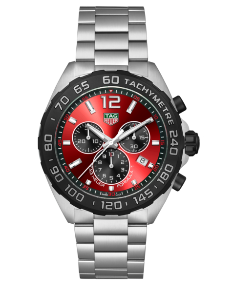 Tag Heuer Formula 1 Chronograph Red Dial Silver Steel Strap Watch for Men - CAZ101AN.BA0842 Buy Now By Tag Heuer