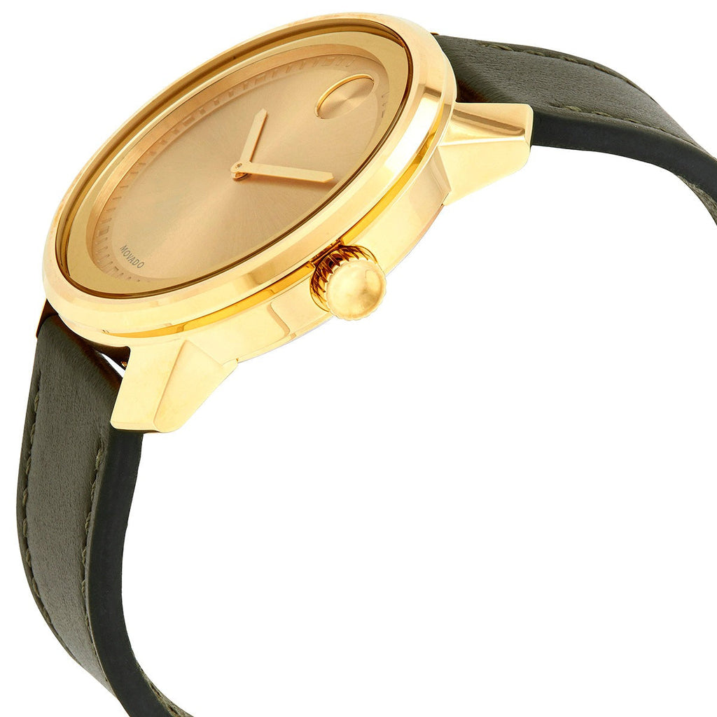 Movado Bold Gold Dial Blue Leather Strap Watch For Men - 3600469 Buy Now By Movado
