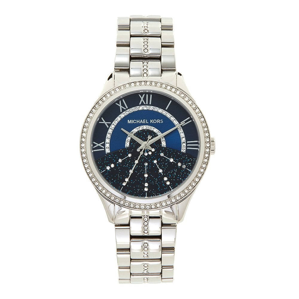 Michael Kors Lauryn Blue Dial Silver Steel Strap Watch for Women - MK3720 Buy Now By Michael Kors