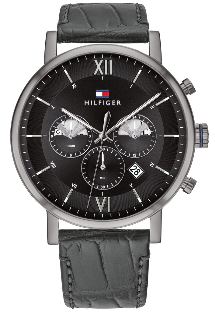 Tommy Hilfiger Evan Black Dial Black Leather Strap Watch for Men - 1710395 Buy Now By Tommy Hilfiger