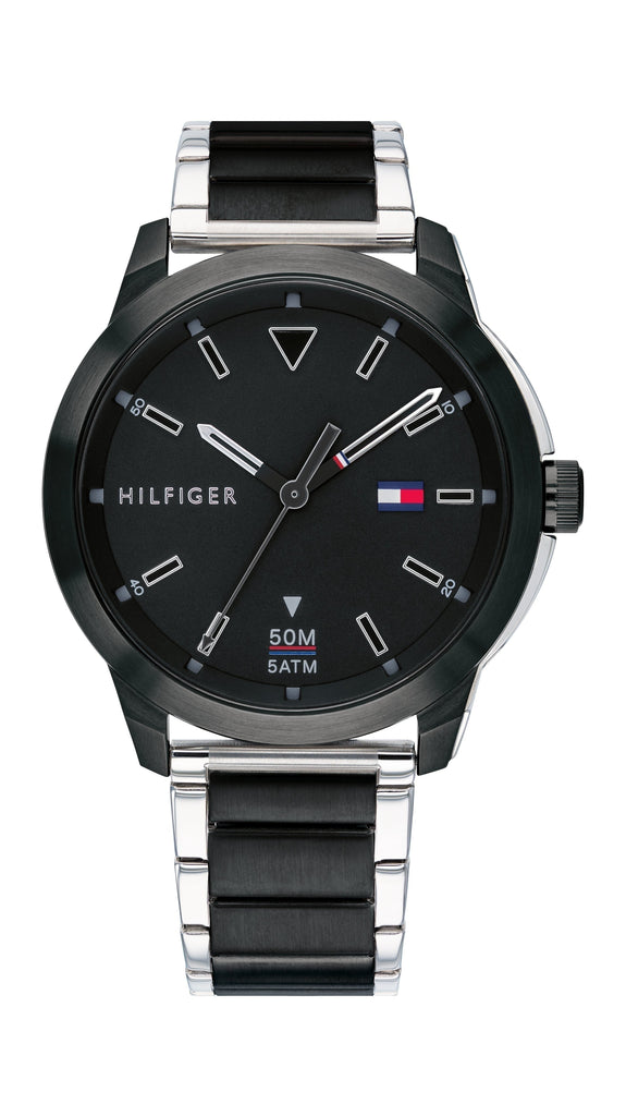 Tommy Hilfiger Sneaker Quartz Black Dial Two Tone Steel Strap Watch for Men - 1791619 Buy Now By Tommy Hilfiger