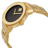 Movado Bold Black Dial Gold Steel Strap Unisex Watch - 3600397 Buy Now By Movado