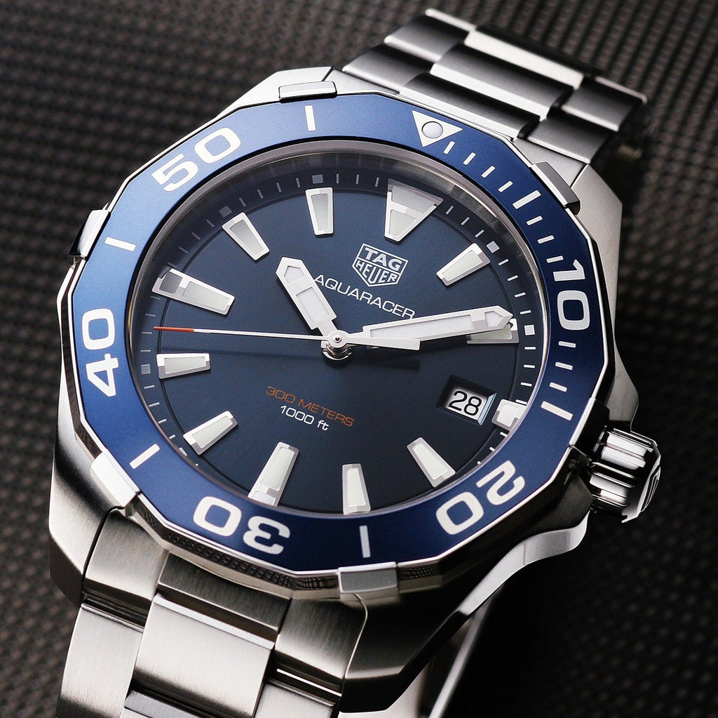 Tag Heuer Aquaracer Blue Dial Quartz Silver Steel Strap Watch for Men - WAY111C.BA0928 Buy Now By Tag Heuer
