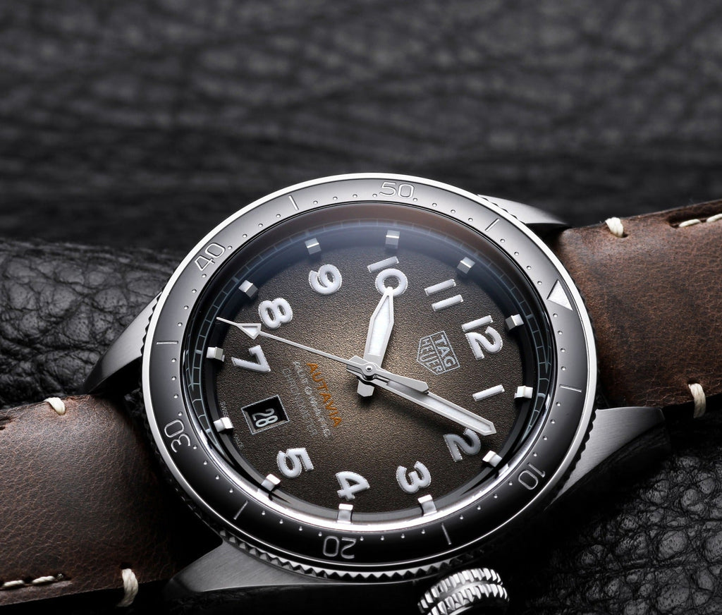 Tag Heuer Autavia Automatic Grey Dial Brown Leather Strap Watch for Men - WBE5114.FC8266 Buy Now By Tag Heuer