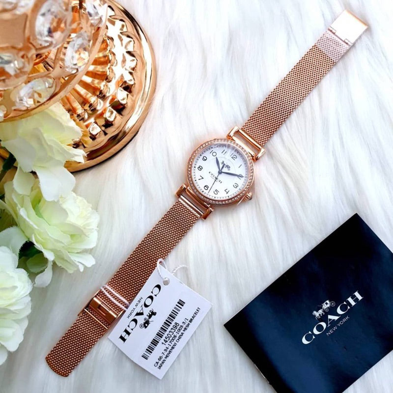Coach Madison White Dial Rose Gold Mesh Bracelet Watch for Women - 14503398 Buy Now By Coach