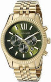 Michael Kors Lexington Chronograph Green Dial Gold Steel Strap Watch for Men - MK8446 Buy Now By Michael Kors