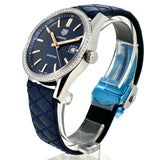Tag Heuer Carrera Quartz Diamonds Blue Dial Blue Leather Strap Watch for Women - WAR1114.FC6391 Buy Now By Tag Heuer